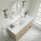 Breckenridge 60" Single Vanity, Whitewashed Oak, w/ 3 CM Ethereal Noctis Quartz Top