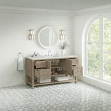 Breckenridge 60" Single Vanity, Whitewashed Oak, w/ 3 CM Lime Delight Quartz Top