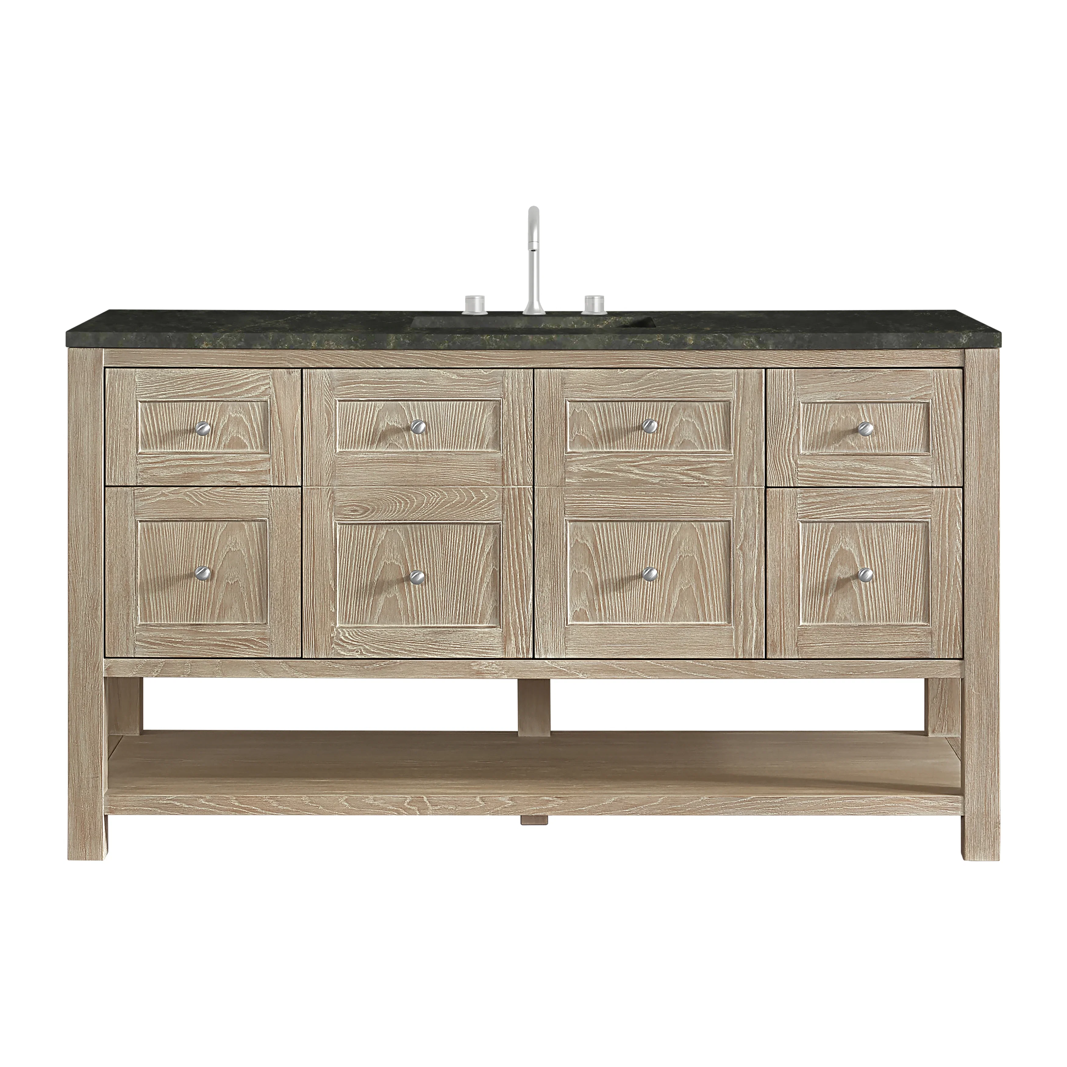 Breckenridge 60" Single Vanity, Whitewashed Oak, w/ 3 CM Phantome Eclos Top