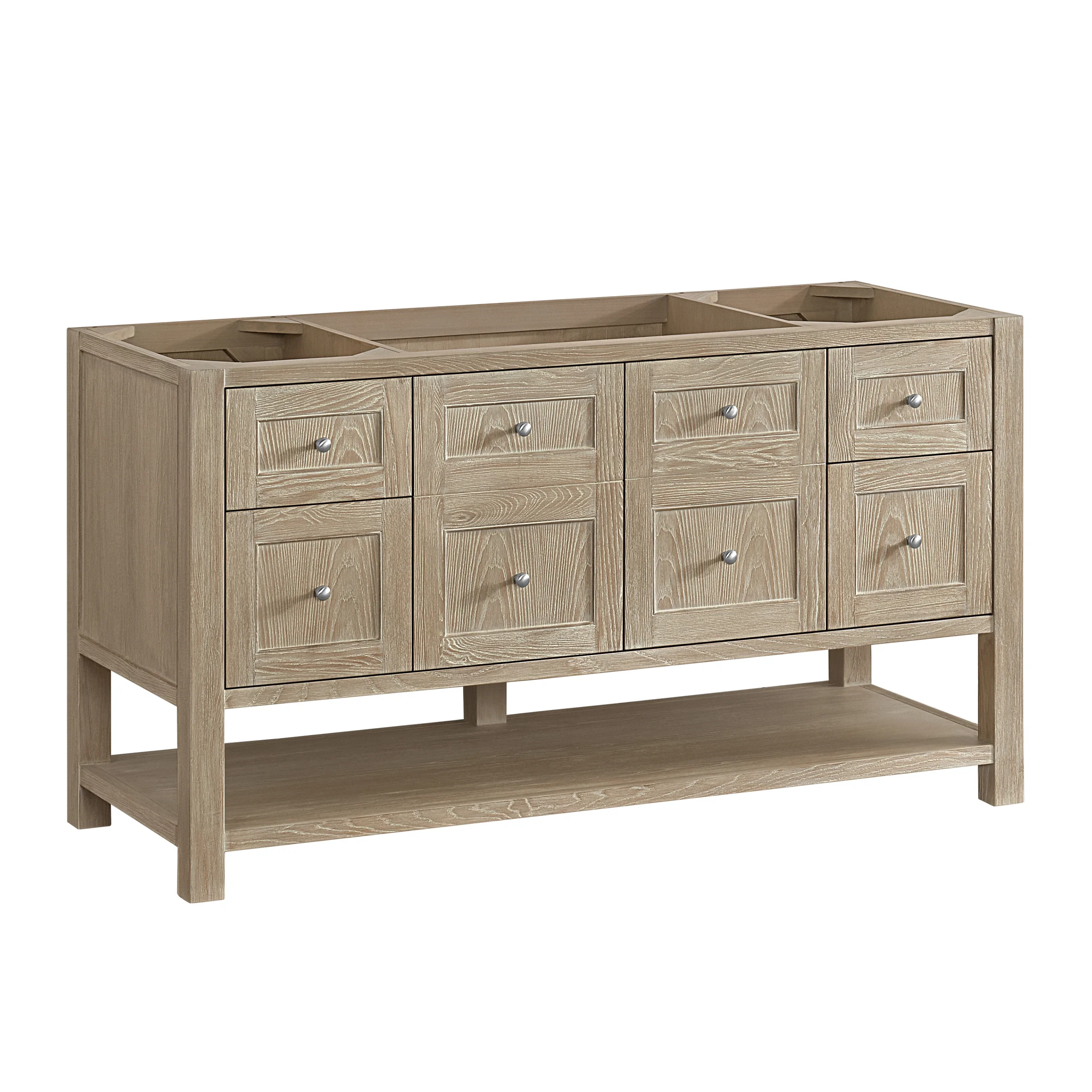 Breckenridge 60" Single Vanity, Whitewashed Oak, w/ 3 CM Phantome Eclos Top