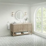 Breckenridge 60" Single Vanity, Whitewashed Oak, w/ 3 CM Tajnar Eclos Top