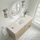 Breckenridge 60" Single Vanity, Whitewashed Oak, w/ 3 CM Siberian Silestone Top w/FreePower Wireless Charger