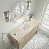 Breckenridge 60" Single Vanity, Whitewashed Oak, w/ 3 CM Tajnar Eclos Top w/FreePower Wireless Charger