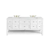 Breckenridge 72" Double Vanity, Bright White w/ 3 CM Ethereal Noctis Top