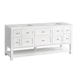 Breckenridge 72" Double Vanity, Bright White w/ 3 CM Ethereal Noctis Top