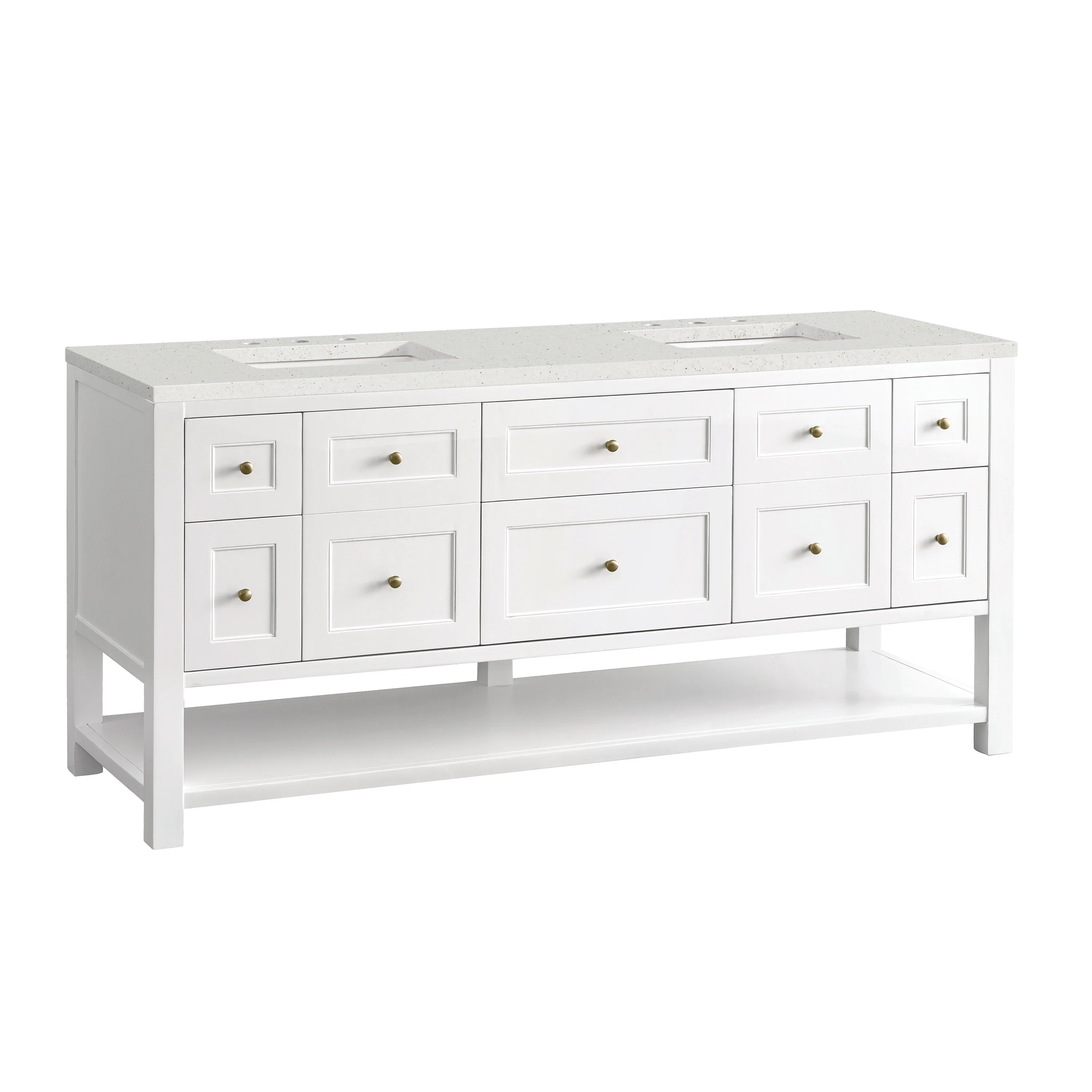 Breckenridge 72" Double Vanity, Bright White w/ 3 CM Lime Delight Top