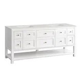 Breckenridge 72" Double Vanity, Bright White w/ 3 CM Lime Delight Top