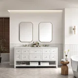 Breckenridge 72" Double Vanity, Bright White w/ 3 CM Lime Delight Top