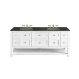 Breckenridge 72" Double Vanity, Bright White, w/ 3 CM Phantome Eclos Top