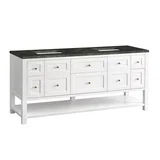 Breckenridge 72" Double Vanity, Bright White, w/ 3 CM Phantome Eclos Top