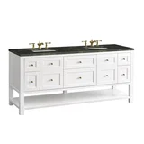 Breckenridge 72" Double Vanity, Bright White, w/ 3 CM Phantome Eclos Top