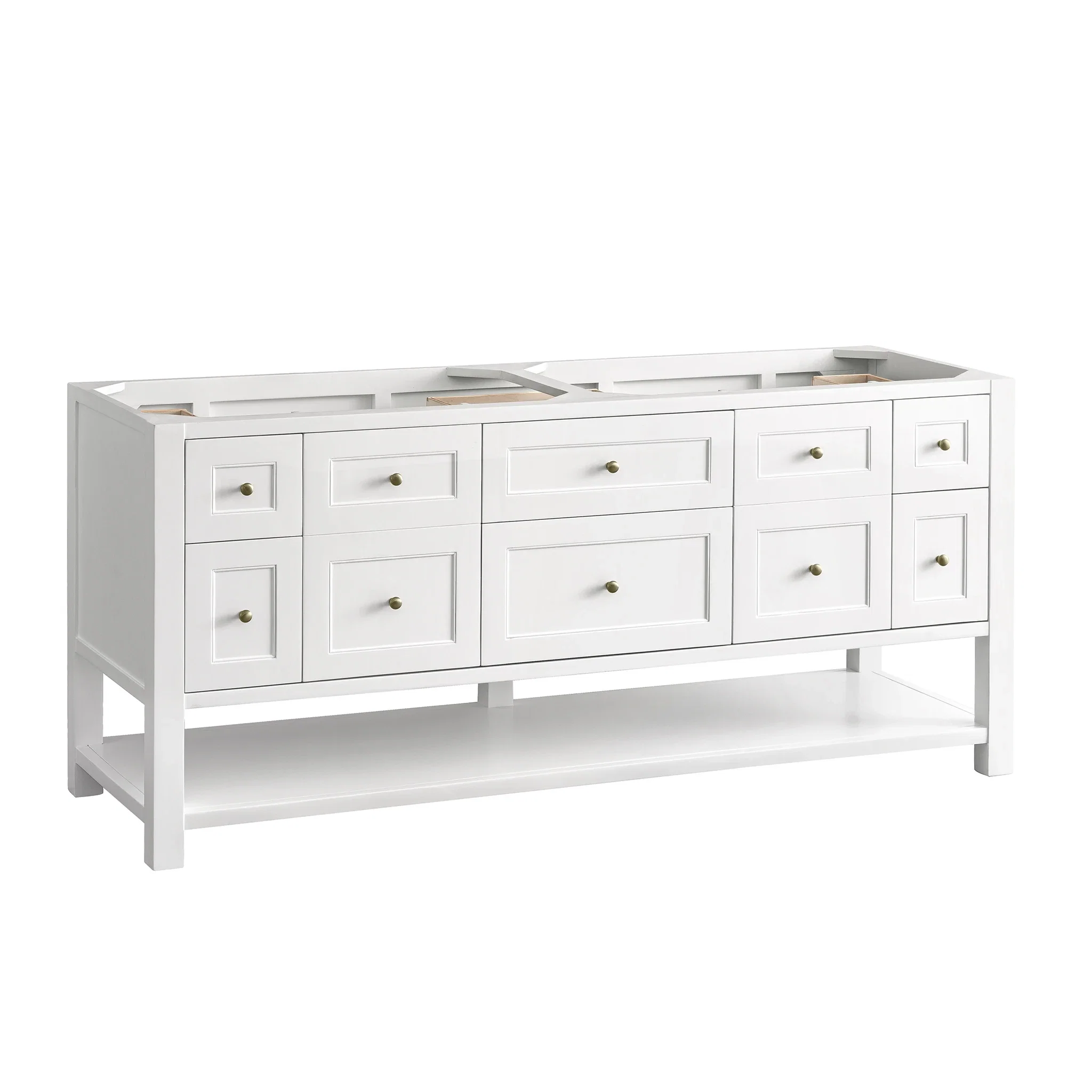 Breckenridge 72" Double Vanity, Bright White, w/ 3 CM Phantome Eclos Top
