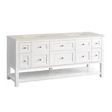 Breckenridge 72" Double Vanity, Bright White, w/ 3 CM Siberian Silestone Top