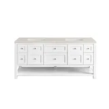 Breckenridge 72" Double Vanity, Bright White, w/ 3 CM Siberian Silestone Top