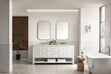 Breckenridge 72" Double Vanity, Bright White, w/ 3 CM Siberian Silestone Top