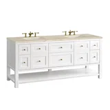 Breckenridge 72" Double Vanity, Bright White, w/ 3 CM Tajnar Eclos Top