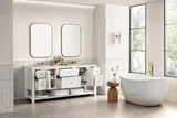 Breckenridge 72" Double Vanity, Bright White, w/ 3 CM Tajnar Eclos Top