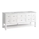 Breckenridge 72" Double Vanity, Bright White w/ 3 CM Victorian Silver Top