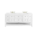 Breckenridge 72" Double Vanity, Bright White w/ 3 CM White Zeus Top