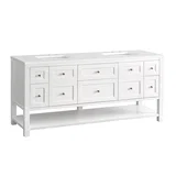 Breckenridge 72" Double Vanity, Bright White w/ 3 CM White Zeus Top