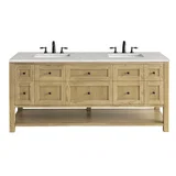 Breckenridge 72" Double Vanity, Light Natural Oak w/ 3 CM Eternal Jasmine Pearl Top