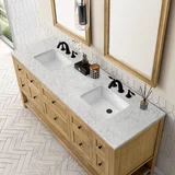 Breckenridge 72" Double Vanity, Light Natural Oak w/ 3 CM Eternal Jasmine Pearl Top