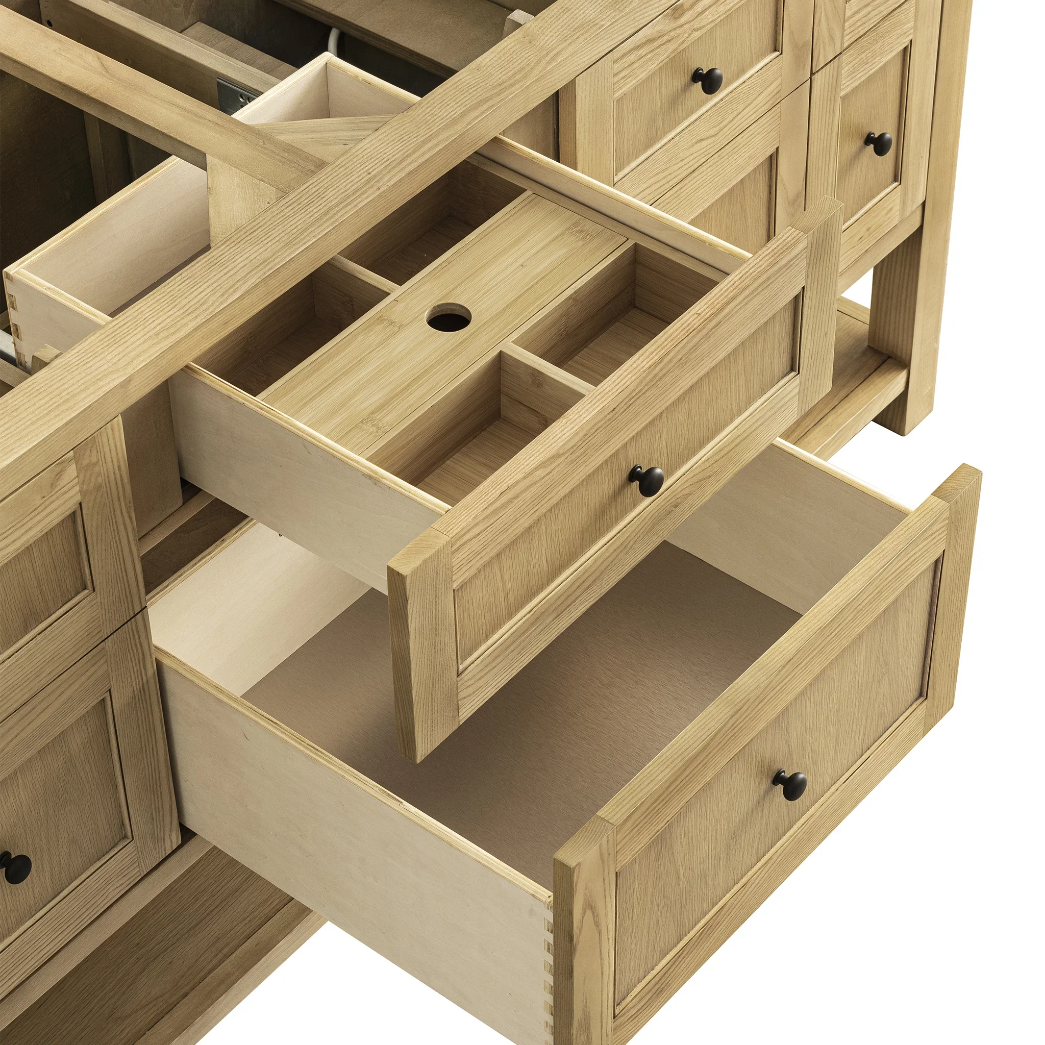 Breckenridge 72" Double Vanity, Light Natural Oak w/ 3 CM Ethereal Noctis Top