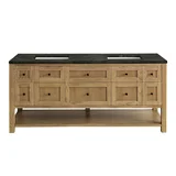 Breckenridge 72" Double Vanity, Light Natural Oak, w/ 3 CM Phantome Eclos Top