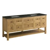 Breckenridge 72" Double Vanity, Light Natural Oak, w/ 3 CM Phantome Eclos Top