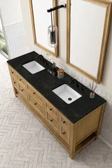 Breckenridge 72" Double Vanity, Light Natural Oak, w/ 3 CM Phantome Eclos Top