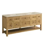 Breckenridge 72" Double Vanity, Light Natural Oak, w/ 3 CM Tajnar Eclos Top