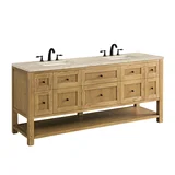 Breckenridge 72" Double Vanity, Light Natural Oak, w/ 3 CM Tajnar Eclos Top