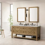 Breckenridge 72" Double Vanity, Light Natural Oak w/ 3 CM Victorian Silver Top