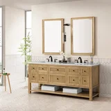 Breckenridge 72" Double Vanity, Light Natural Oak w/ 3 CM Eternal Jasmine Pearl Top w/FreePower Wireless Charger