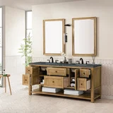 Breckenridge 72" Double Vanity, Light Natural Oak w/ 3 CM Parisien Bleu Top w/FreePower Wireless Charger