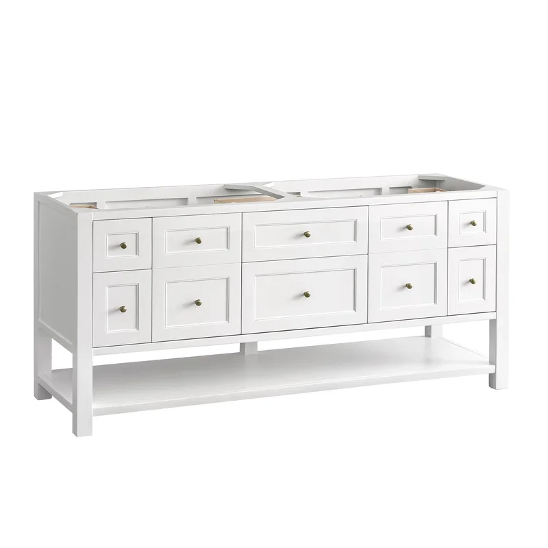 Breckenridge 72" Double Vanity Base Only, Bright White