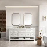 Breckenridge 72" Double Vanity Base Only, Bright White
