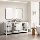 Breckenridge 72" Double Vanity Base Only, Bright White