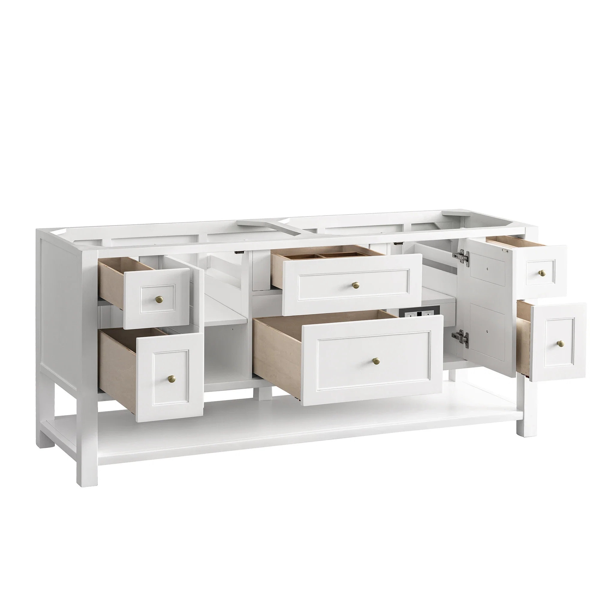 Breckenridge 72" Double Vanity Base Only, Bright White