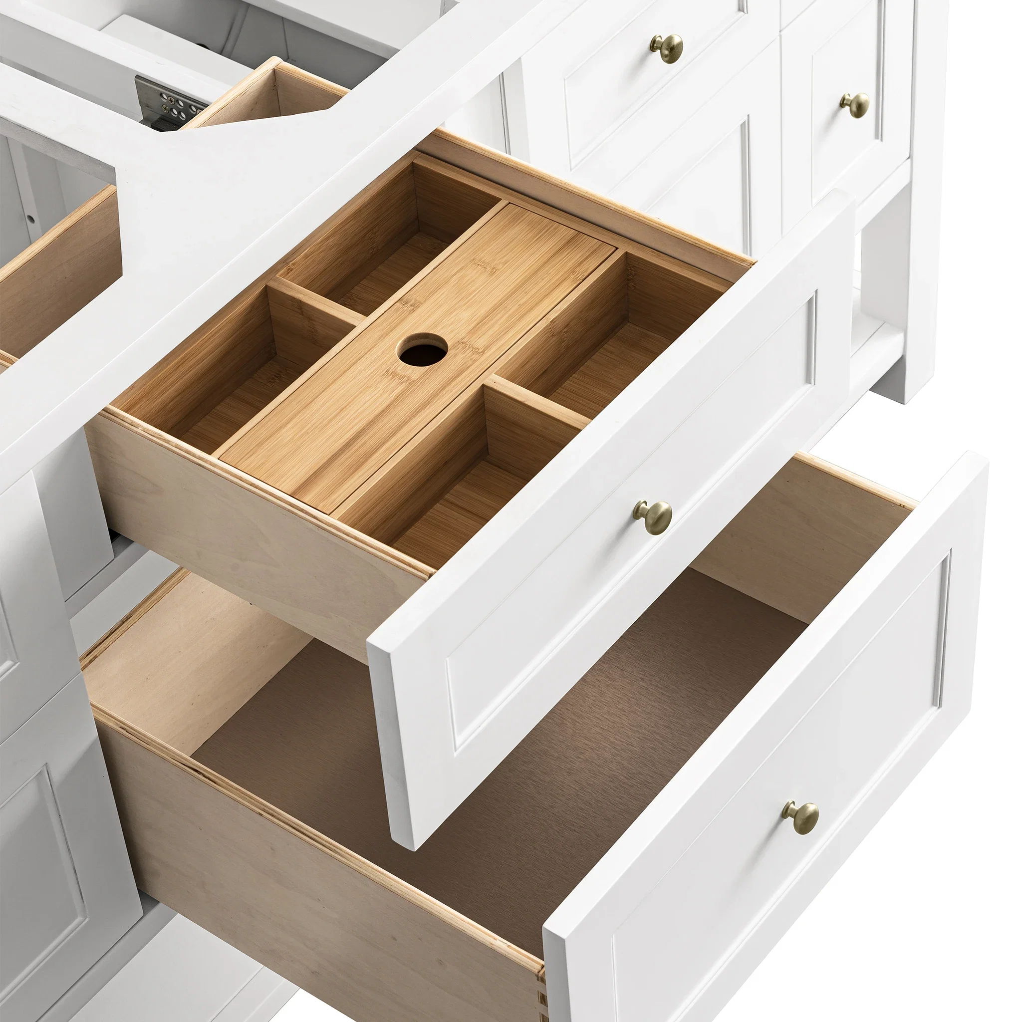 Breckenridge 72" Double Vanity Base Only, Bright White