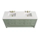 Breckenridge 72" Double Vanity Base Only, Smokey Celadon