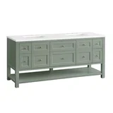 Breckenridge 72" Double Vanity Base Only, Smokey Celadon