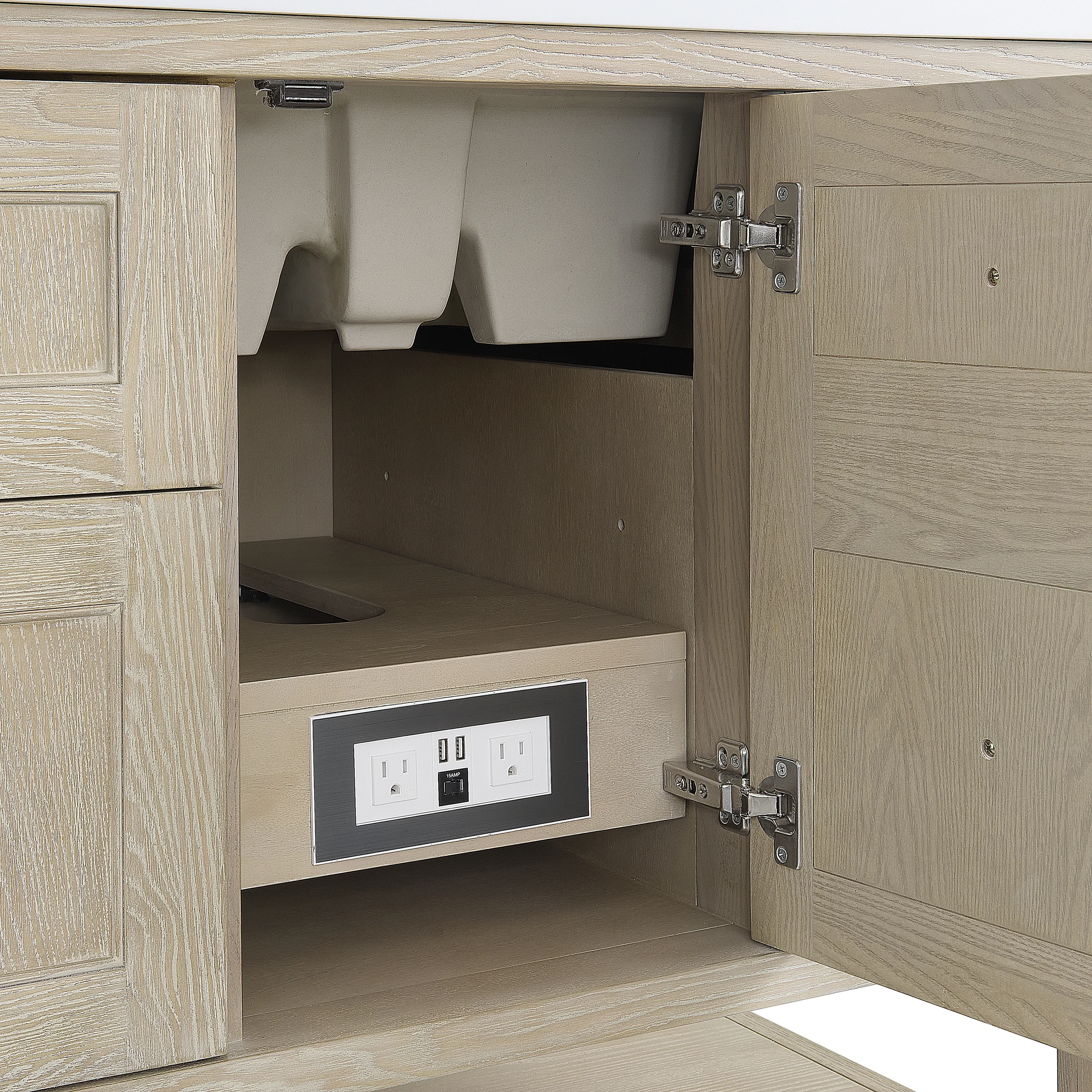 Breckenridge 72" Double Vanity, Whitewashed Oak