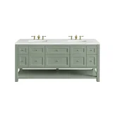 Breckenridge 72" Double Vanity, Smokey Celadon w/ 3 CM Ethereal Noctis Top