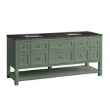 Breckenridge 72" Double Vanity, Smokey Celadon, w/ 3 CM Phantome Eclos Top