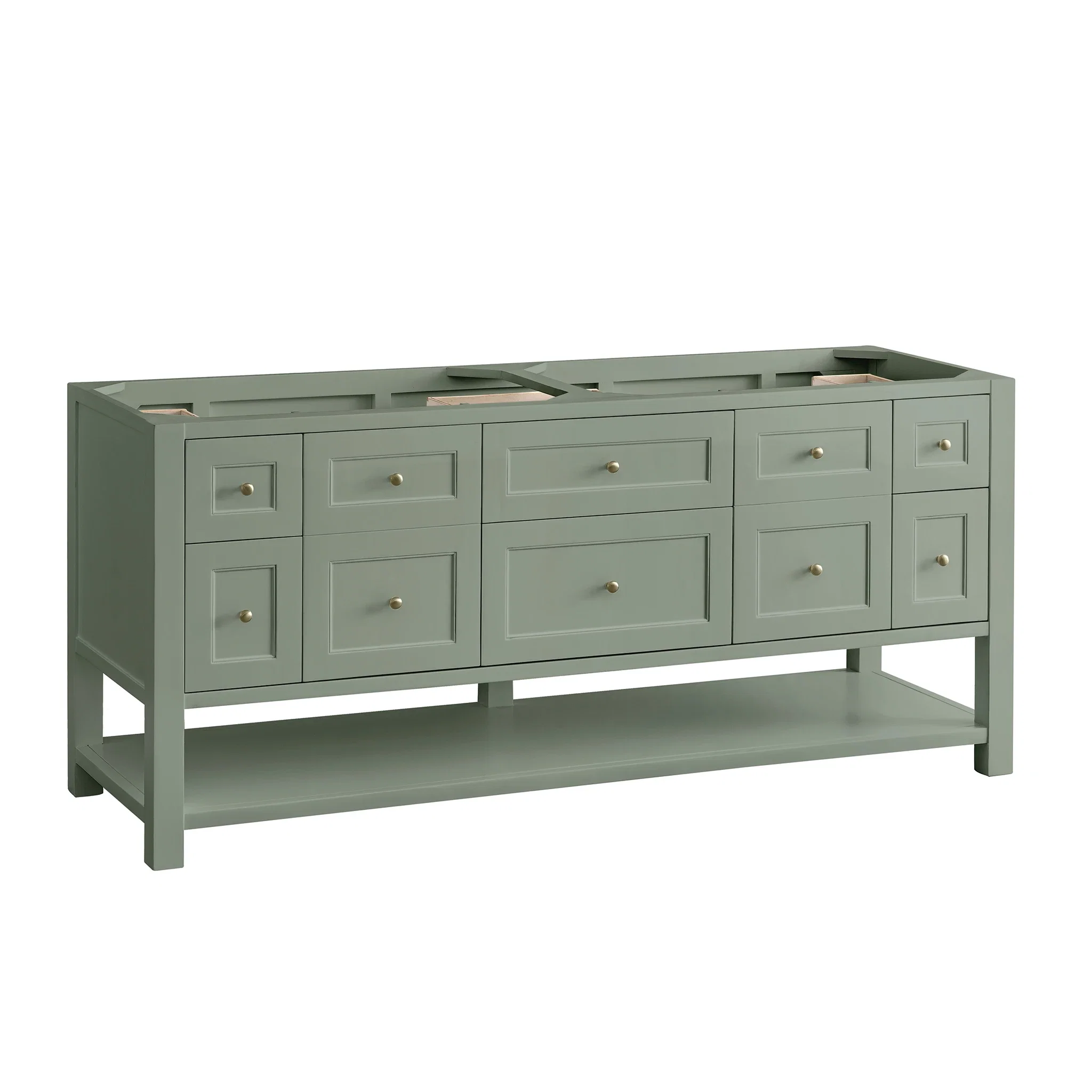 Breckenridge 72" Double Vanity, Smokey Celadon, w/ 3 CM Phantome Eclos Top