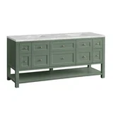 Breckenridge 72" Double Vanity, Smokey Celadon w/ 3 CM Victorian Silver Top