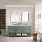 Breckenridge 72" Double Vanity, Smokey Celadon w/ 3 CM Victorian Silver Top