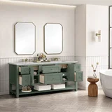 Breckenridge 72" Double Vanity, Smokey Celadon w/ 3 CM Victorian Silver Top
