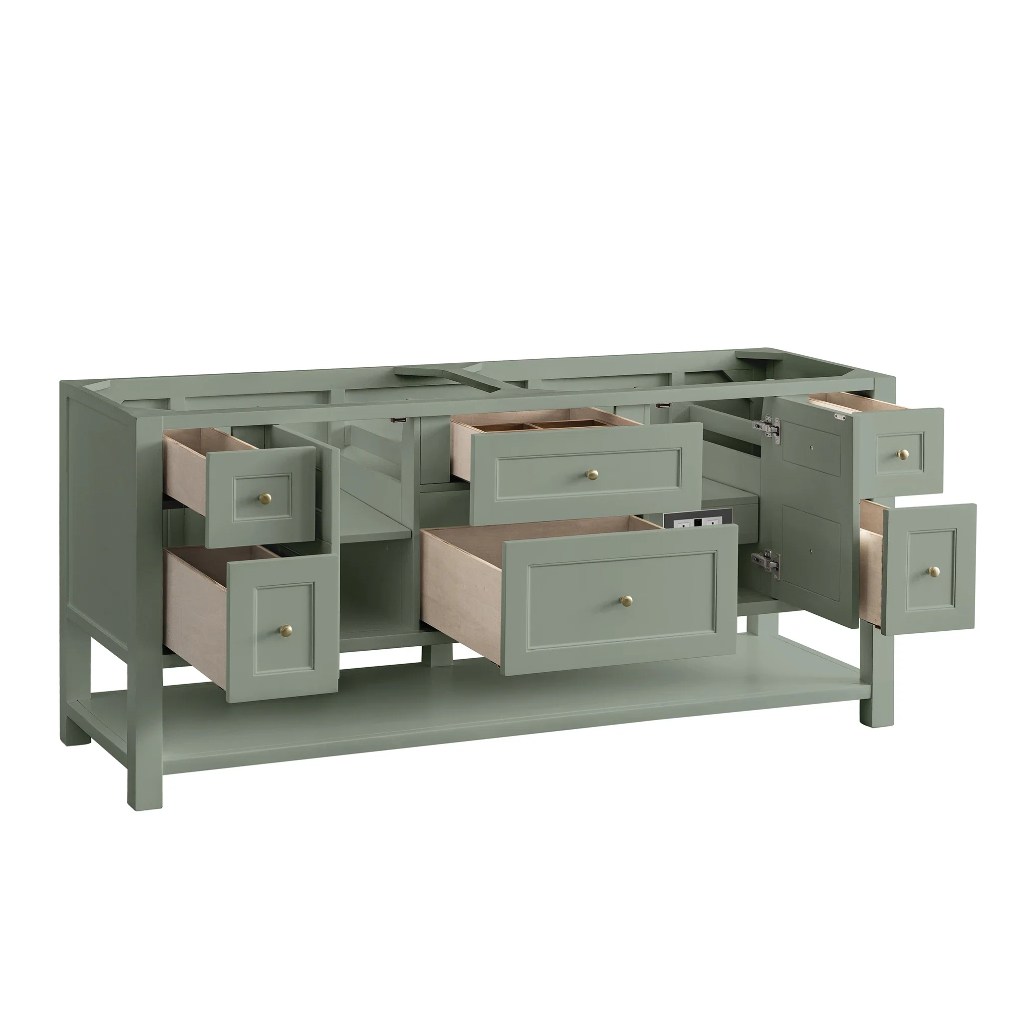 Breckenridge 72" Double Vanity, Smokey Celadon w/ 3 CM White Zeus Top